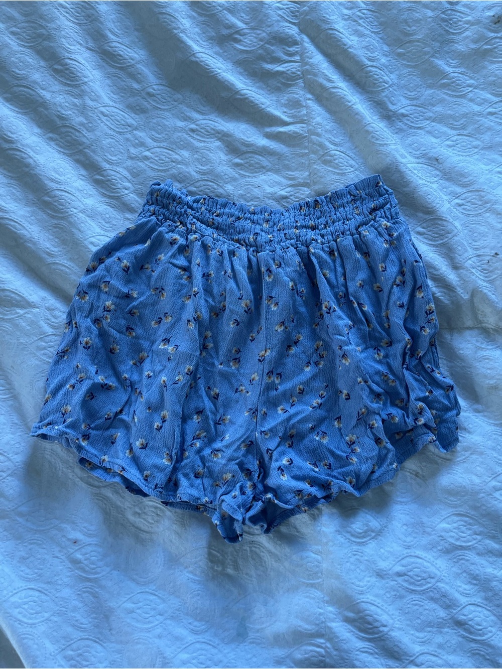 Crown of heart Blue Floral Elastic-Waist Women’s Shorts size small
